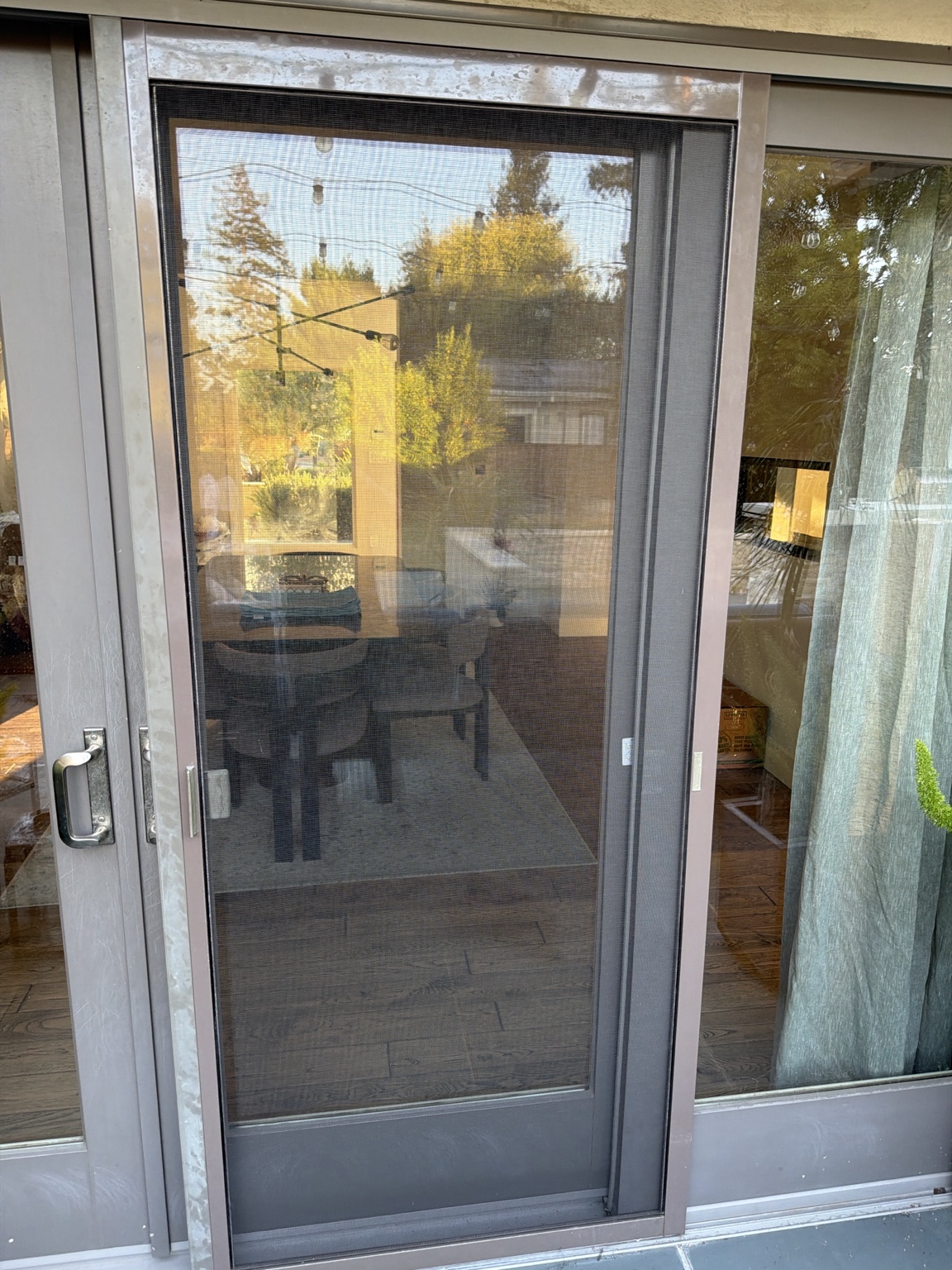 Completed sliding screen door repair